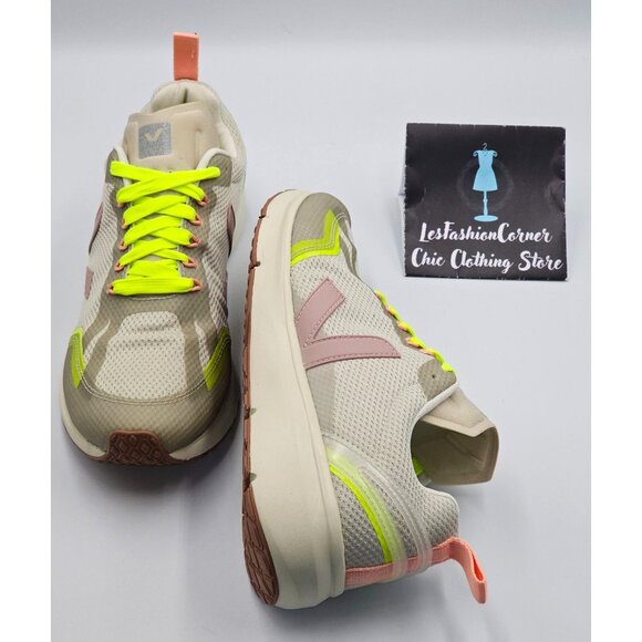 VEJA Women's Natural Babe Jaune Fluo Condor 2 Alveomesh  Running Shoes Sz 10 251 - Picture 10 of 16